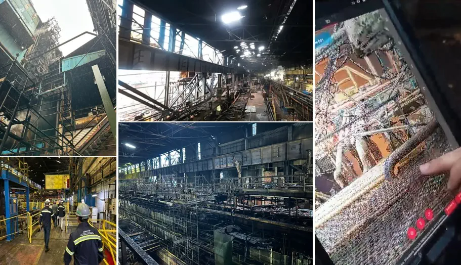 Estruturas de engenharia em planta de indústria pesada acompanhadas pela PLAORC
